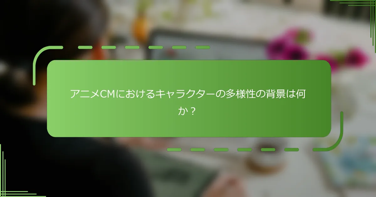 アニメCMにおけるキャラクターの多様性の背景は何か？