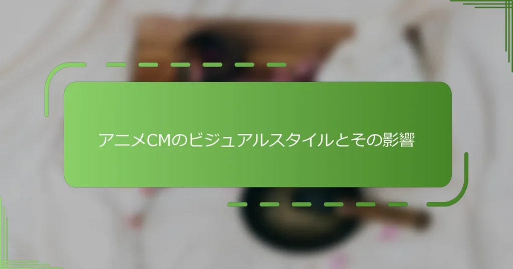 アニメCMのビジュアルスタイルとその影響