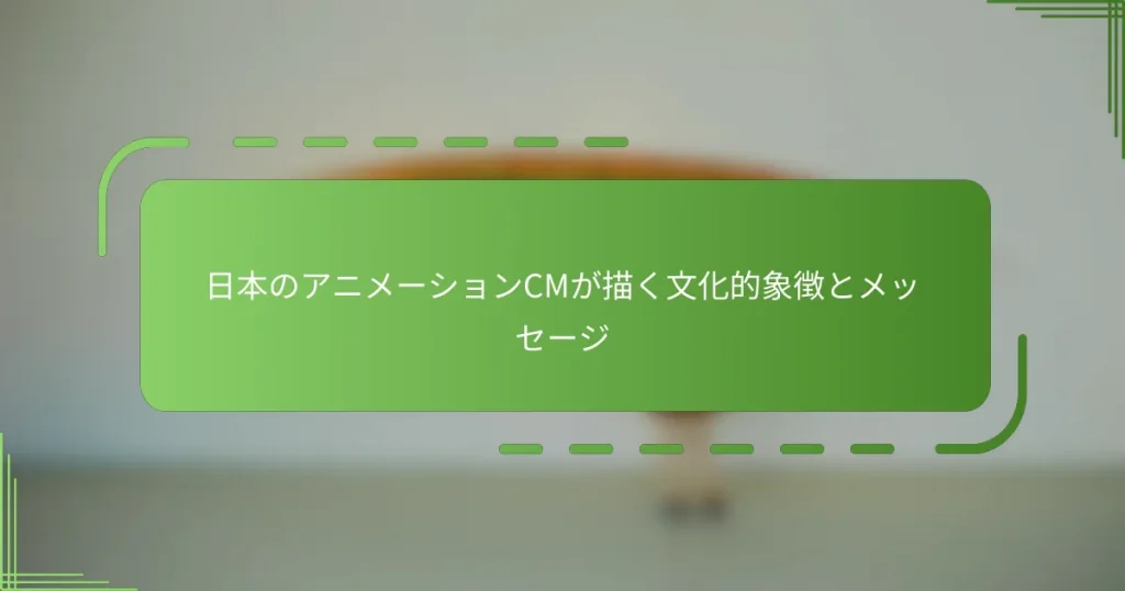 日本のアニメーションCMが描く文化的象徴とメッセージ