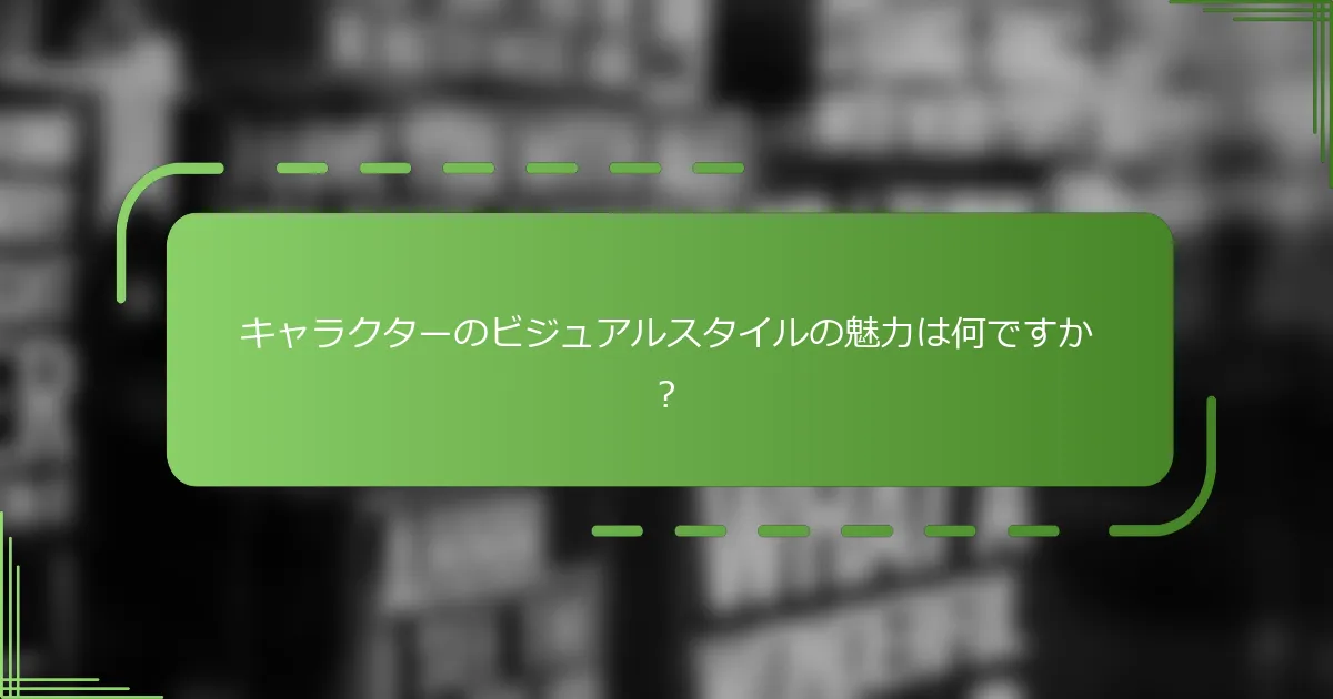 キャラクターのビジュアルスタイルの魅力は何ですか？